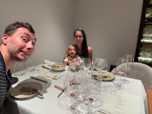 Renate and family with 1.5 year old son at Michelin Restaurant